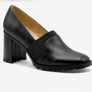 ADRIENNE VITTADINI Brandi Black Block 3” Heel Loafers